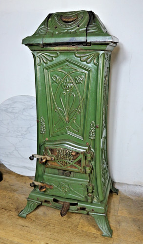 Antiker jugendstil ofen grün - jugendstil,